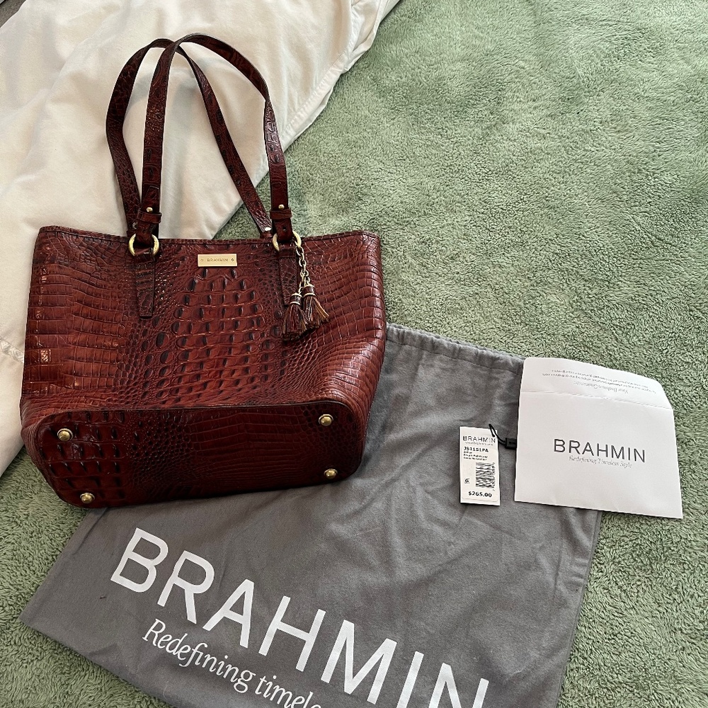 Authentic Brahmin bag with dust cover and original receipt